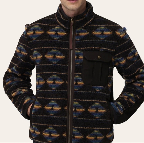 NWT FRYE Mens Fleece Aztec zip jacket size XXL - Picture 4 of 10
